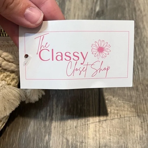 NWT Boho Crochet & Leather Belt Bag With Tassels - Picture 4 of 6